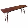 Interion By Global Industrial Interion Folding Wood Seminar Table, 72inW x 18inL, Mahogany 695834MH